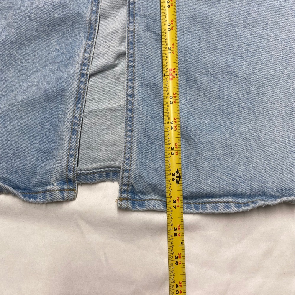 Universal Thread Womens Light Wash Denim Front Slit Maxi Skirt Size 12 Blue - Picture 5 of 7